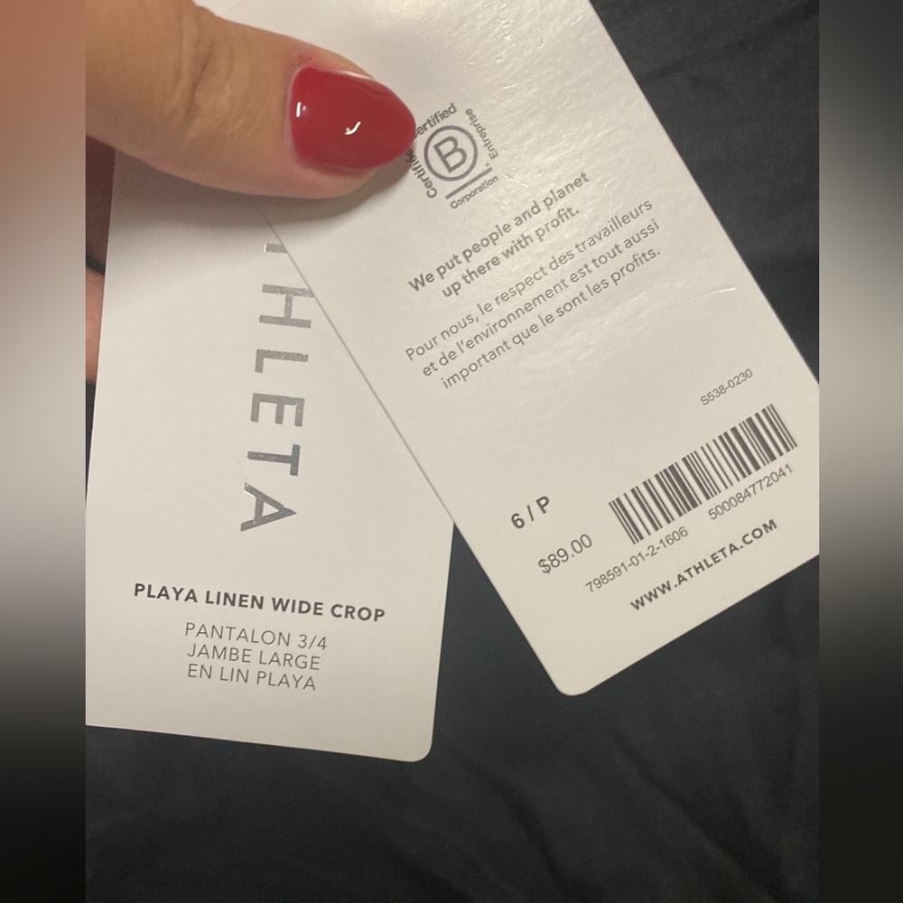 ATHLETA PLAYA LINEN WIDE LEG CROP PANT // Black 🎉 Host Pick 🎉 - Picture 15 of 16